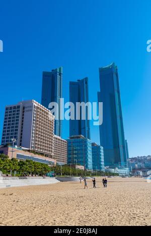 BUSAN, KOREA, 30. OKTOBER 2019: Haeundae Beach in Busan, republik Korea Stockfoto