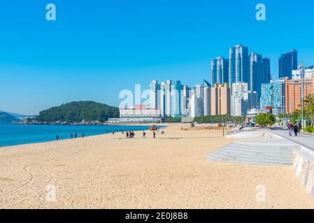 BUSAN, KOREA, 30. OKTOBER 2019: Haeundae Beach in Busan, republik Korea Stockfoto