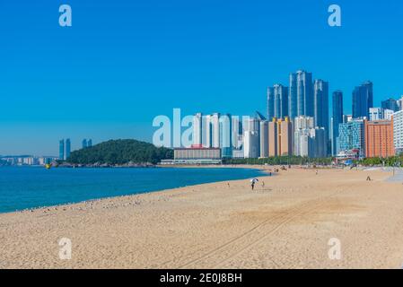BUSAN, KOREA, 30. OKTOBER 2019: Haeundae Beach in Busan, republik Korea Stockfoto