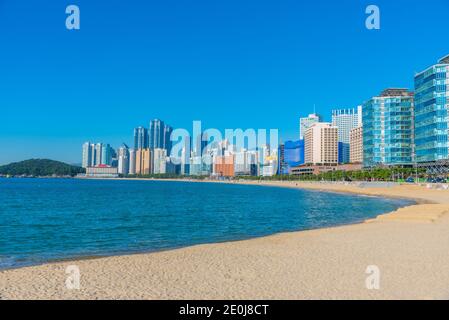 BUSAN, KOREA, 30. OKTOBER 2019: Haeundae Beach in Busan, republik Korea Stockfoto