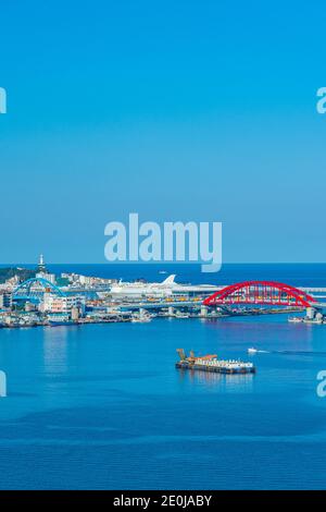 SOKCHO, KOREA, 27. OKTOBER 2019: Luftaufnahme des Hafens von Sokcho, Republik Korea Stockfoto