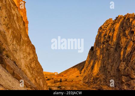 Alinjagala, eine alte Zitadelle im Alinja-Gebirge, Autonome Republik Nakhchivan, eine Exklave von Aserbaidschan Stockfoto