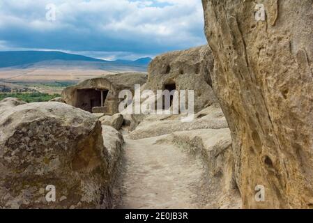 Uplistsikhe Höhlenkomplex, Denkmal der Felsarchitektur, Gori, Georgien Stockfoto