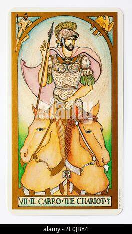 Die Chariot Tarot Card von US Games Systems Ltd Renaissance Deck Stockfoto