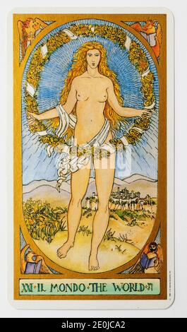 Die World Tarot Card von US Games Systems Ltd Renaissance Deck Stockfoto