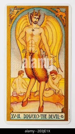 Die Devil Tarot Card von US Games Systems Ltd Renaissance Deck Stockfoto