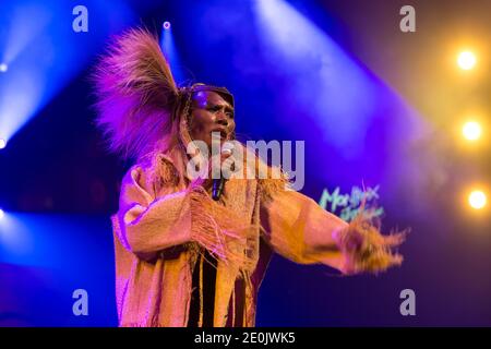 Grace Jones spielt während der Freak Out Night im Rahmen des Montreux Jazz Festival 2012, in Montreux, Schweiz am 17. Juli 2012. Foto von Loona/ABACAPRESS.COM Stockfoto