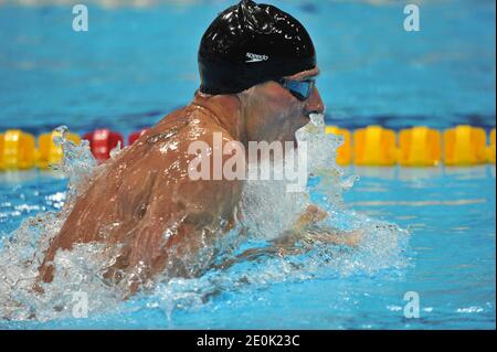 Der US-Amerikaner Ryan Lochte im Finale des 400-m-Einzelmedleys der Männer im Aquatics Centre während der Olympischen Spiele 2012 in London am 28. Juli 2012. Foto von Guibbaud/Gouhier/JMP/ABACAPRESS.COM? Stockfoto