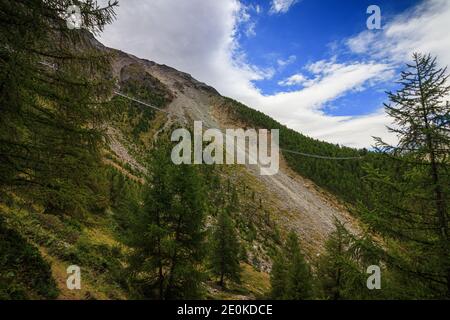 Charles Kuonen Hängebrücke, Visp Zermatt, Wallis Stockfoto