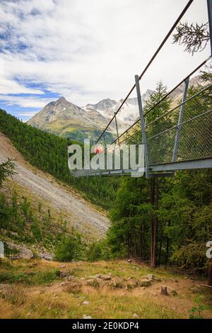 Charles Kuonen Hängebrücke, Visp Zermatt, Wallis Stockfoto