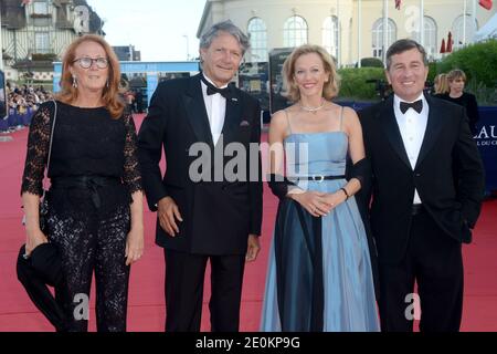 DER US-Botschafter in Frankreich Charles Rivkin und der Bürgermeister von Deauville, Philippe Augier, nahmen an der Eröffnungsfeier des 38. Deauville American Film Festival in Deauville, Frankreich, am 31. August 2012 Teil. Foto von Nicolas Briquet /ABACAPRESS.COM Stockfoto