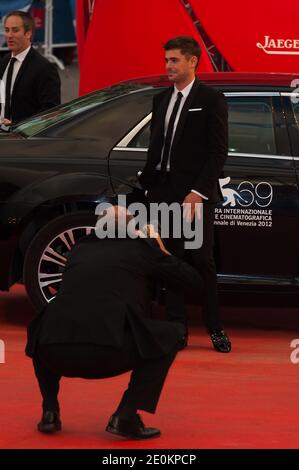 Zac Efron bei der Premiere „At any Price“ während des 69. Filmfestivals in Venedig, das am 31. August 2012 im Palazzo del Cinema in Venedig, Italien, stattfand. Foto von Nicolas Genin/ABACAPRESS.COM Stockfoto