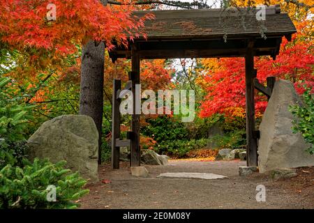 WA18965-00...WASHINGTON - Eingang zum Stone Garden Bereich des Kubota Gardens Parks in Seattle. Stockfoto