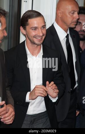 Shia LaBeouf nimmt am 6. September 2012 an der Fotoschau "The Company You Keep" Teil, die während des 69. Filmfestivals in Venedig im Palazzo del Casino in Venedig stattfand. Foto von Nicolas Genin/ABACAPRESS.COM Stockfoto