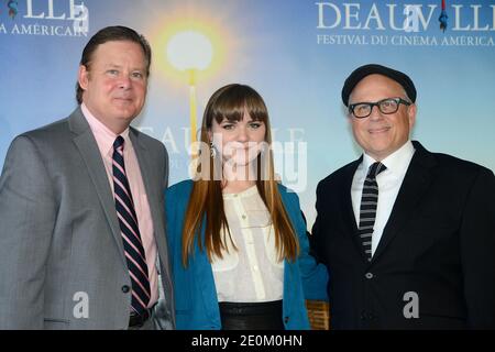 Joel Murray, Tara Lynne Barr und Bobcat Goldthwait posieren auf der Fotozelle "God Bless America" im Rahmen des 38. Deauville American Film Festival in Deauville, Frankreich am 6. September 2012. Foto von Nicolas Briquet/ABACAPRESS.COM Stockfoto