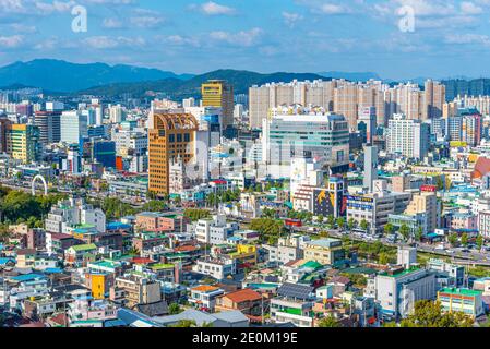 GWANGJU, KOREA, 22. OKTOBER 2019: Luftaufnahme von Gwangju, Republik Korea Stockfoto
