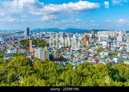 GWANGJU, KOREA, 22. OKTOBER 2019: Luftaufnahme von Gwangju, Republik Korea Stockfoto