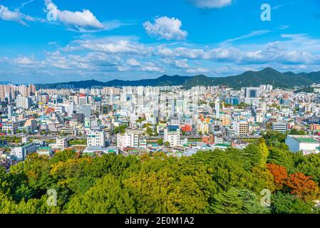 GWANGJU, KOREA, 22. OKTOBER 2019: Luftaufnahme von Gwangju, Republik Korea Stockfoto