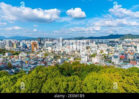 GWANGJU, KOREA, 22. OKTOBER 2019: Luftaufnahme von Gwangju, Republik Korea Stockfoto