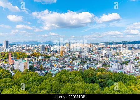 GWANGJU, KOREA, 22. OKTOBER 2019: Luftaufnahme von Gwangju, Republik Korea Stockfoto
