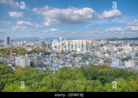 GWANGJU, KOREA, 22. OKTOBER 2019: Luftaufnahme von Gwangju, Republik Korea Stockfoto