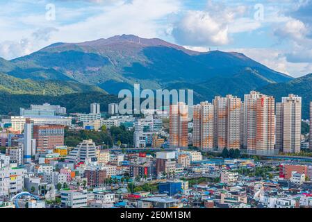 GWANGJU, KOREA, 22. OKTOBER 2019: Luftaufnahme von Gwangju, Republik Korea Stockfoto