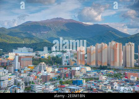 GWANGJU, KOREA, 22. OKTOBER 2019: Luftaufnahme von Gwangju, Republik Korea Stockfoto