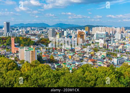 GWANGJU, KOREA, 22. OKTOBER 2019: Luftaufnahme von Gwangju, Republik Korea Stockfoto