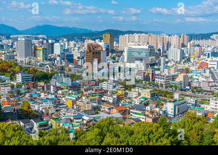 GWANGJU, KOREA, 22. OKTOBER 2019: Luftaufnahme von Gwangju, Republik Korea Stockfoto