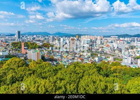 GWANGJU, KOREA, 22. OKTOBER 2019: Luftaufnahme von Gwangju, Republik Korea Stockfoto