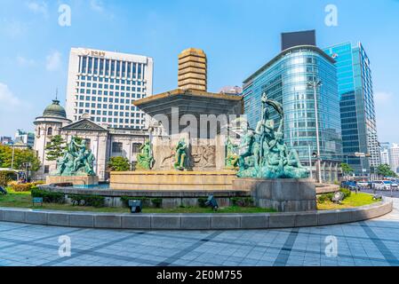 SEOUL, KOREA, 20. OKTOBER 2019: Brunnenplatz in Seoul, Republik Korea Stockfoto