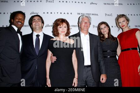 Nate Parker, Nicholas Jarecki, Susan Sarandon, Richard Gere, Laetitia Casta und Brit Marling besuchen am 12. September 2012 die New Yorker Premiere von "Arbitrage" im Walter Reade Theater im Lincoln Center in New York City, NY, USA. Foto von Donna ward/ABACAPRESS.COM Stockfoto