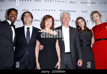 Nate Parker, Nicholas Jarecki, Susan Sarandon, Richard Gere, Laetitia Casta und Brit Marling besuchen am 12. September 2012 die New Yorker Premiere von "Arbitrage" im Walter Reade Theater im Lincoln Center in New York City, NY, USA. Foto von Donna ward/ABACAPRESS.COM Stockfoto