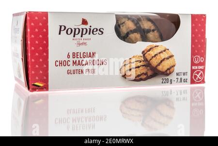 Winneconne, WI -30 Dezember 2020: Ein Paket von Poppies Cookies auf einem isolierten Hintergrund. Stockfoto