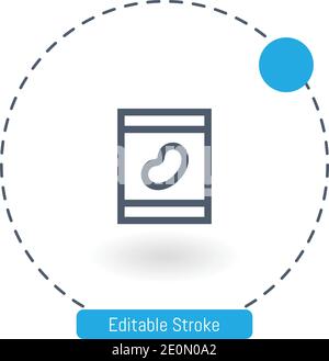 Beans-Vektorsymbol bearbeitbare Konturumrisssymbole für Web und Mobil Stock Vektor