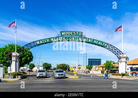 Die Modesto Arch in Modesto Kalifornien USA Stockfoto