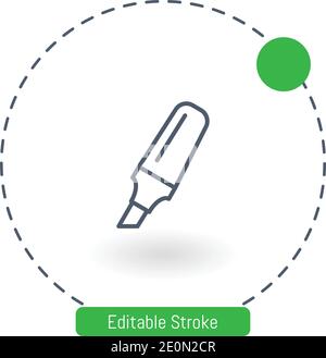Textmarker Vektorsymbol editierbare Konturumrisssymbole für Web und Mobil Stock Vektor