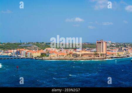 Luftaufnahme der Hauptstadt Willemstad, Curacao. Stockfoto