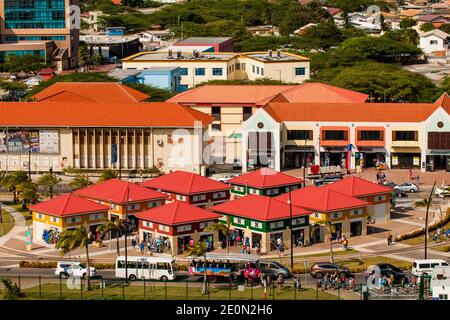 Luftaufnahme der Hauptstadt Willemstad, Curacao. Stockfoto