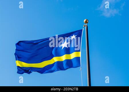 Curacao Nationalflagge, Willemstad, niederländische antillen karibik Stockfoto