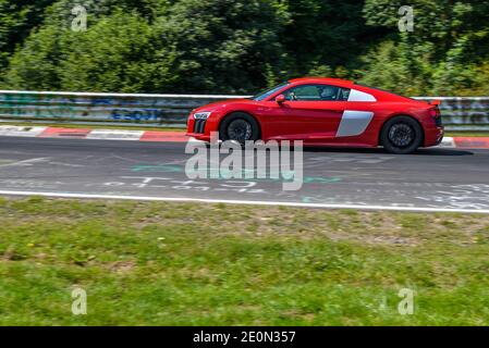 Nurburg, Deutschland - 20. August 2015. Straße zum Nürburgring. Stockfoto