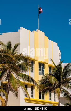 Art déco-Architektur im Stadtteil South Beach, Miami, Florida. Stockfoto