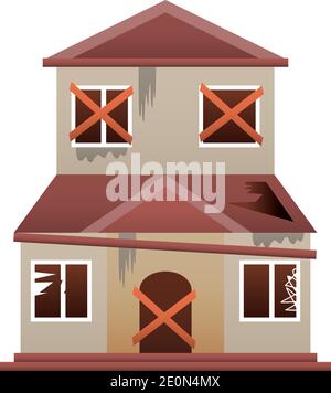 Haus Umbau, alte ruinierte Haus bereit, um Symbol Design Vektor Illustration umgestalten Stock Vektor