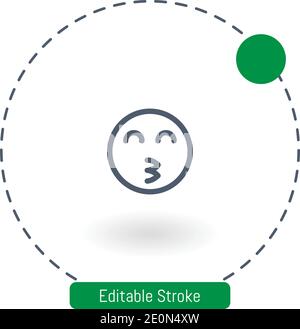 Kiss Vektorsymbol editierbare Konturumrisssymbole für Web und Mobil Stock Vektor