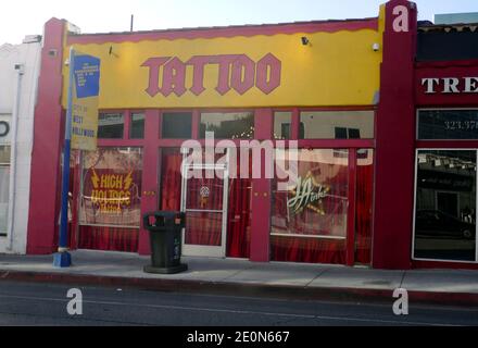 Los Angeles, Kalifornien, USA 1. Januar 2021 EINE allgemeine Sicht der Atmosphäre LA Ink Tattoo Shop während Coronavirus Covid-19 Pandemie am 1. Januar 2021 in Los Angeles, Kalifornien, USA. Foto von Barry King/Alamy Stockfoto Stockfoto