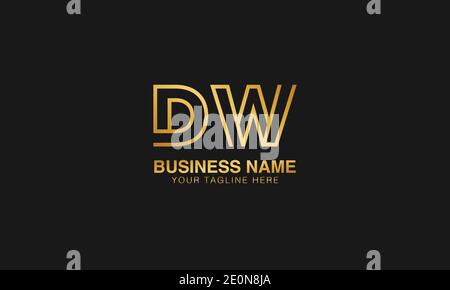 DW D W Initial Based Letter Typography Logo Design Vektor Stock Vektor