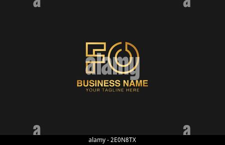 FO F O anfängliche Buchstaben Typografie Logo Design Vektor Stock Vektor