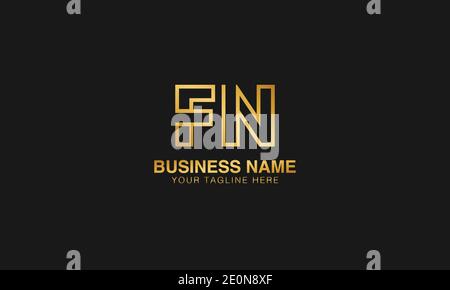 FN F N Initial Based Letter Typography Logo Design Vektor Stock Vektor