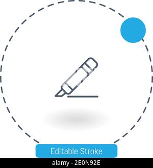 Textmarker Vektorsymbol editierbare Konturumrisssymbole für Web und Mobil Stock Vektor
