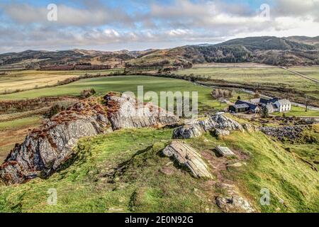 Kilmartin Glen ist in den South West Highlands in Argyll zu finden. Es hat eine wichtige Konzentration von neolithischen und bronzezeitlichen Überresten. Stockfoto